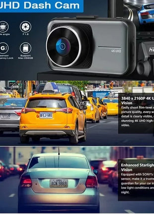 Dash Cam For Cars 4k Dual Camera Wifi Dashcam 24h Parking Monitor Front And Rear Dvr Night Vision Kamera Samochodowa Rejestrator - Riparo82