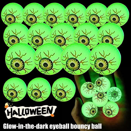 5/50PCS Luminous Bouncing Ball Halloween Glow in The Dark Eyeball Toys Rubber Fake Eyeball Haunted House Horror Decoration Props