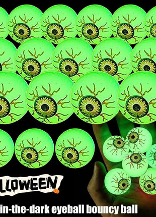5/50PCS Luminous Bouncing Ball Halloween Glow in The Dark Eyeball Toys Rubber Fake Eyeball Haunted House Horror Decoration Props - Riparo82