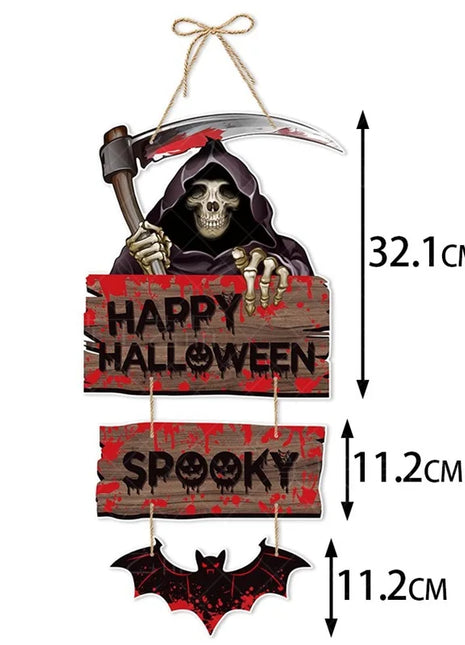 Halloween Door Hanging Decorations Horror Pumpkin Ghost Bat Paper Hanging Ornaments Halloween Party Decorations - Riparo82