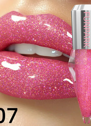8 Color Glitter Shimmer Lip Gloss Moisturizing Lip Tinted Fuller Lip Effect Diamond Liquid Lipstick Makeup Sexy Lip Care Gifts - Riparo82
