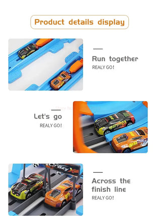 Hot Stunt Speed Car Wheels Modello Pista da corsa Kit ferroviari assemblati fai-da-te Catapulta Rail Car Racing Boy Giocattoli per bambini Regalo - riparo82