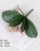Real Touch  Artificial Green Butterfly Orchid Leaf Plastic Flower Leaf Home Wedding Party Decoration