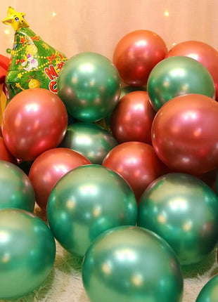 30 pezzi di palloncini natalizi in lattice da 10 pollici palloncini coriandoli rossi verdi dorati per la decorazione della festa di Natale Capodanno 2026 - riparo82