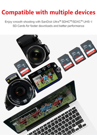 Scheda di memoria SanDisk SDXC 256GB 128GB 64GB SDHC 32GB 16GB U1 Class10 Scheda SD Memoria Flash ad alta velocità Scheda digitale di archiviazione