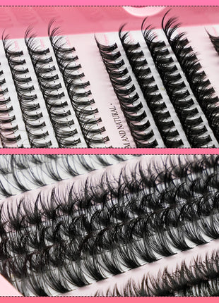 10D/20D/30D Fake Eyelashes Extensions Kit Lash Bond and Seal False Eyelashes Makeup Set DIY Long Lashes Clusters Make up Tool - Riparo82