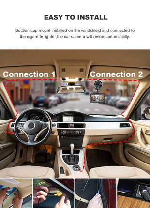 Dashcam 24H Touch Night Vision FULL HD 1080P Front And Rear Camera 4.0 Inch CAR DVR Mirror Digital Video Recorder Dvr Black Box - Riparo82