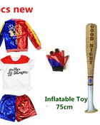 Natale Capodanno Carnevale Bambini Ragazze Suicide Harley Costumi Cosplay Squad Quinn Monster Joker Giacca Vestito adesivi per tatuaggi