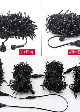 20M/Rotolo 200LED Esterno LED String Fata Luce Impermeabile Cavo Nero Spina UE Ghirlanda Lampada Natale Patio Decorazione del Giardino illuminazione - riparo82