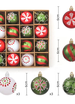 Nuovi 42 set di decorazioni natalizie Palline verniciate elettrolitiche, palline di plastica, decorazioni per finestre, pendenti per albero di Natale - riparo82