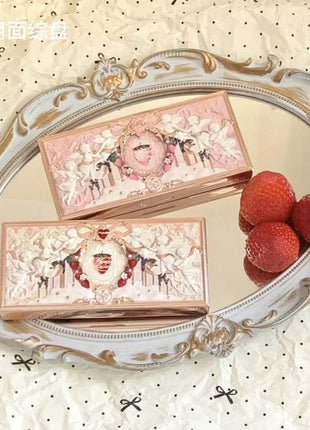 Flower Knows Strawberry Cupid Eyeshadow Palette Matte Fine Shimmer Pearl Face Palette 7 Colour Glitter Eye Shadow - Riparo82