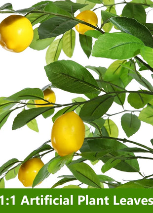120cm/150cm Artificial Lemon Tree Artificial Tree With Fruit Fake Bonsai Plant Plastic Potted Plant Christmas Home Garden Decor