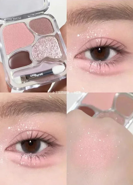 Little Ondine 4Color Eyeshadow Palette Blush Eyeliner Eyeshadow Highlight Contour Palette Eyes Makeup Beauty - Riparo82