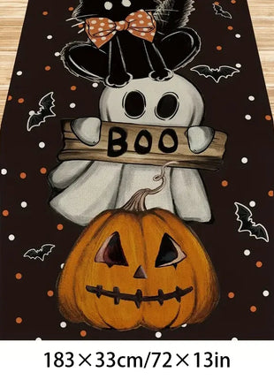 Halloween Tablecloth tablecover table decor Haunted House Pumpkin Spider Web Tablecloth 2025 Halloween Party Decoration Supplies - Riparo82