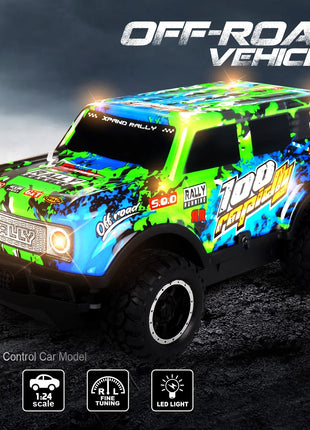 Auto telecomandata Jeep fuoristrada illuminata a LED Piccola proporzione Macchinina giocattolo per bambini non carica