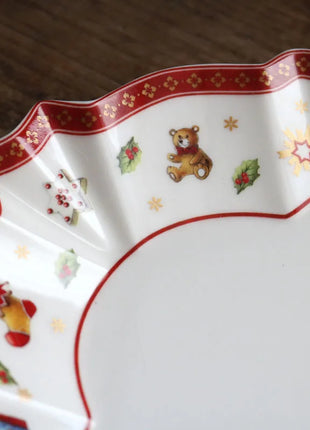 Tesoro tedesco Porcellana dura Giocattolo natalizio Joy Piatto piano multi-angolo Tazza di Natale Piattino Ciotola Candeliere - riparo82