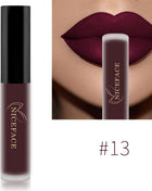 NICEFACE Nude Liquid Lipstick Ultra Matte Velvet Long Lasting Women Beauty Red Nonstick Cup Waterproof Lip Gloss Lips Cosmetics - Riparo82