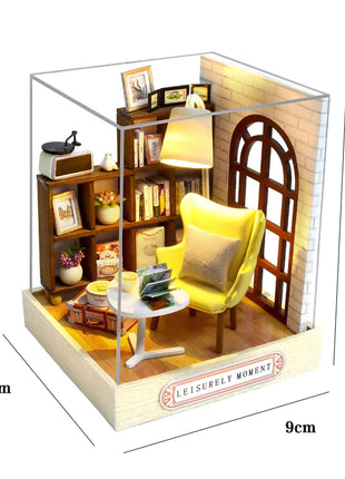 Fai da te in legno caldo Natale Lodge Casa Case delle bambole Kit modello in miniatura Casa delle bambole con mobili Luci a LED per regali di amici