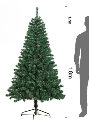 Albero di Natale artificiale Crittografia in PVC Abete spesso Supporto in metallo Albero di Natale da 1,2 m a 3 m Forniture per decorazioni natalizie per la famiglia - riparo82