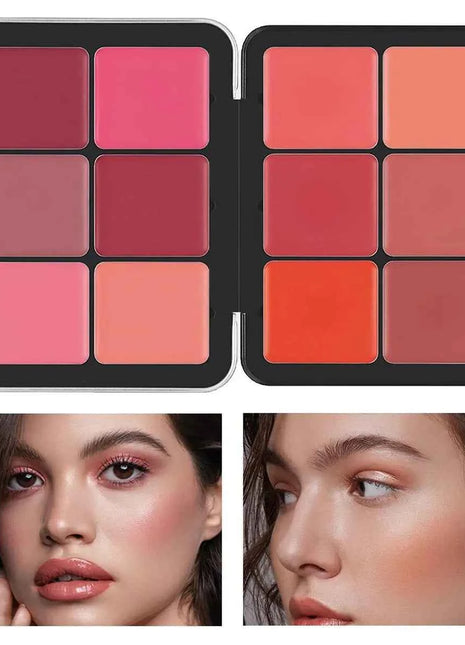 12-color blush palette Matte blush palette creamy