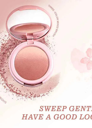 Vibrant Blush Palette, Multi-Color Gradient Design, Lightweight & Blendable Color, Face Cosmetics, With Easy-To-Use Mirror