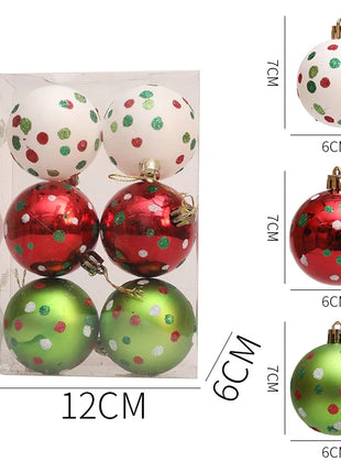 Palline di Natale Ornamento Palline di Natale pendenti scintillanti per la decorazione dell'albero Palline di caramelle per la festa natalizia al coperto della casa di Natale - riparo82
