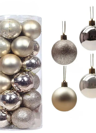 24PCS Palle Di Natale Ornamenti Per L'albero Di Natale Palle Di Natale Appeso Albero Pendenti Home Party Decor 2026 Regalo di Capodanno Noel Navidad - riparo82