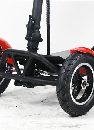 Foldable Mobility Scooter 4 Wheels For Old People Elderly Dual Motor 500W Folding Electric Scooter With Big Seat Blue Red White - Riparo82