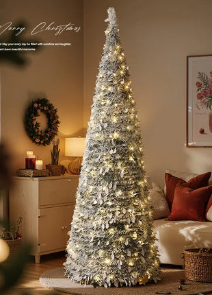 Albero di Natale Ins con floccaggio della neve Albero di Natale pieghevole premium Vacanza Estetica Decorazioni natalizie Albero di neve artificiale densa