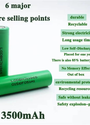 Nuova batteria al litio 18650 3500mAh 3.7v 25A INR18650 MJ1 batteria per elettroutensili ad alta potenza 18650 batteria ricaricabile + caricabatterie - riparo82