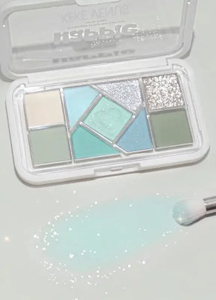 Mint diffuse pink blue small pink frame nine-color eyeshadow palette low saturation clear mint green pearl matte gentle pure des - Riparo82