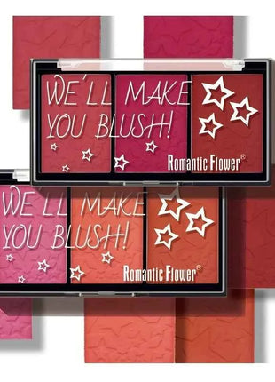 Matte Blush Palette 3 Colors Natural Red Orange Pink Lightweight Breathable Makeup Rouge Eyeshadow for Enhanced Beauty