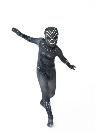 Marvel Black Panther Costume Bambini Bambino Supereroe Black Panther Cosplay Tuta Tuta Costumi di Carnevale di Halloween