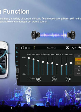 Hikity 9'' Car Stereo Radio 1 Din Carplay Android auto autoradio with Bluetooth FM Radio Receiver Support Mirror Link USB