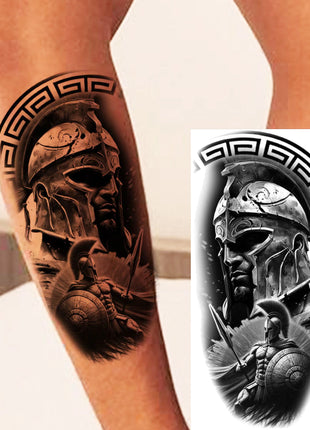 1 Sheet Full Arm Evil Witch Vampire Temporary Tattoos Sleeve Halloween Scary Skull Tatoo Waterproof Horrible Fake Tattoo Sticker - Riparo82