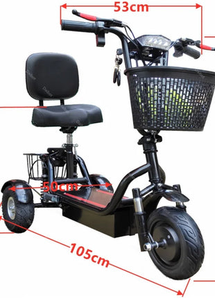 Foldable Electric Tricycle Scooter For 2 Person Elderly Adults Women Mini 3 Wheel Mobility Scooter For Adults Electric - Riparo82