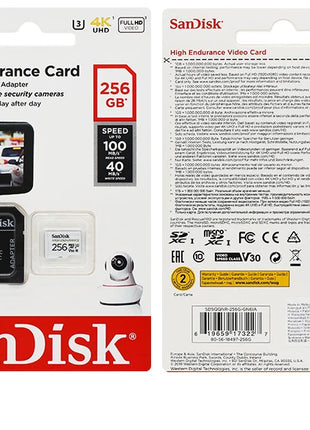 Scheda Micro SD originale SanDisk ad alta resistenza MicroSDHC 32GB V30 C10 MicroSDXC 64GB 128GB 256GB Scheda di memoria per Dash Camera