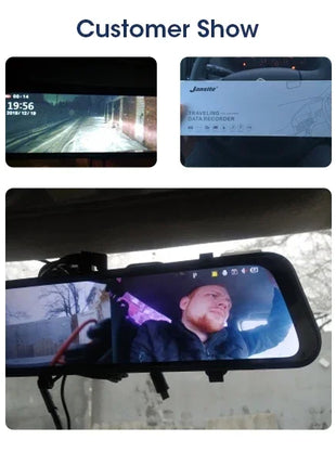 10.26'' Dash Cam 4K Car Mirror Video Player Wireless Carplay Android Auto GPS Car Monitor Multimedia Rearview Camera Dashboard - Riparo82