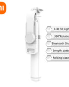 Xiaomi Selfie Stick 1045mm With Wireless Bluetooth LED Fill Light Extended Tripod With Remote Shutter For Android ios Cellphone - Riparo82