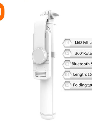 Xiaomi Selfie Stick 1045mm With Wireless Bluetooth LED Fill Light Extended Tripod With Remote Shutter For Android ios Cellphone - Riparo82