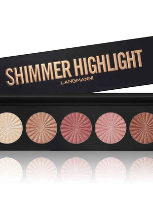 Highlighting and Contouring Palette 5 Colours All-in-One Makeup Palette Stereoscopic Natural Highlighting Makeup Palette