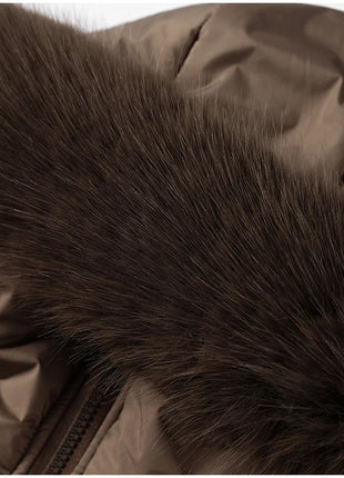 Cappotto lungo in cotone con cappuccio trapuntato imbottito da donna caldo Colletto alla coreana solido allentato Cappotti con cerniera con lacci 2025 Capispalla invernale da donna