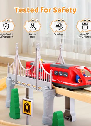 72/108 pezzi Montessori Set di treni in legno giocattolo per bambini, auto, set di treni in legno ferroviari di ingegneria regalo per ragazzi e ragazze - riparo82