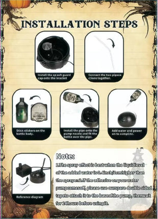 Halloween Decoration Room Decoration Magic Floating Bottle Wizard Bowl Diffuser Spooky Ghost Props Indoor Home Bar Decor - Riparo82