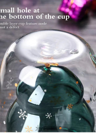 Tazza di Natale Tazza da tè Set di decorazioni regalo di Capodanno Albero di Natale Bicchieri Tazza Decorazione per feste Tazza da caffè Cartone animato Vetro carino - riparo82