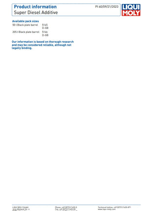 LIQUI MOLY Additivo Super Diesel 250ml Ottimizza le prestazioni del motore