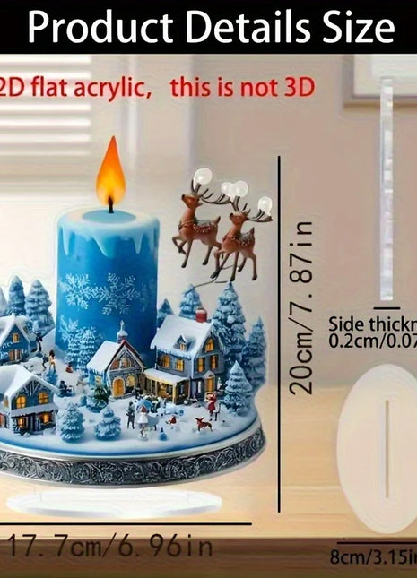 2D Winter Wonderland Acrilico Villaggio di Natale Decor Casa di neve Pupazzo di neve Caldo ufficio di famiglia Affascinanti regali decorativi per feste