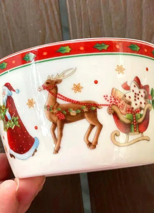 Set di piatti natalizi in ceramica ad alta temperatura, albero di Natale, piatto per cibo occidentale, bella tazza da caffè, ciotola, set natalizio di varietà ricca - riparo82
