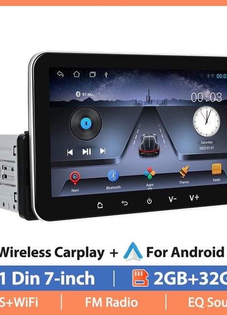 Podofo 7 '' 1Din Android Car Stereo Radio 4core Carplay Android Auto Bluetooth FM EQ USB WIFI GPS Navigation Autoradio Player - Riparo82