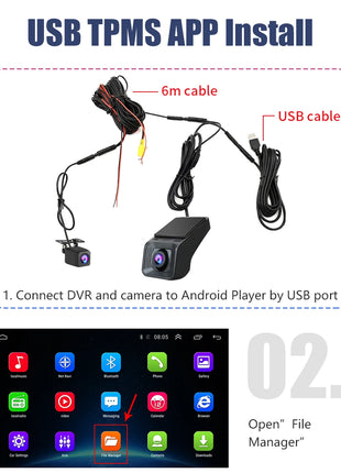 Double Recording Front And Rear Camera Full HD 170° Wide Angle Dash Cam for Android Multimedia ADAS Car DVR USB TF Card 32G 64G - Riparo82